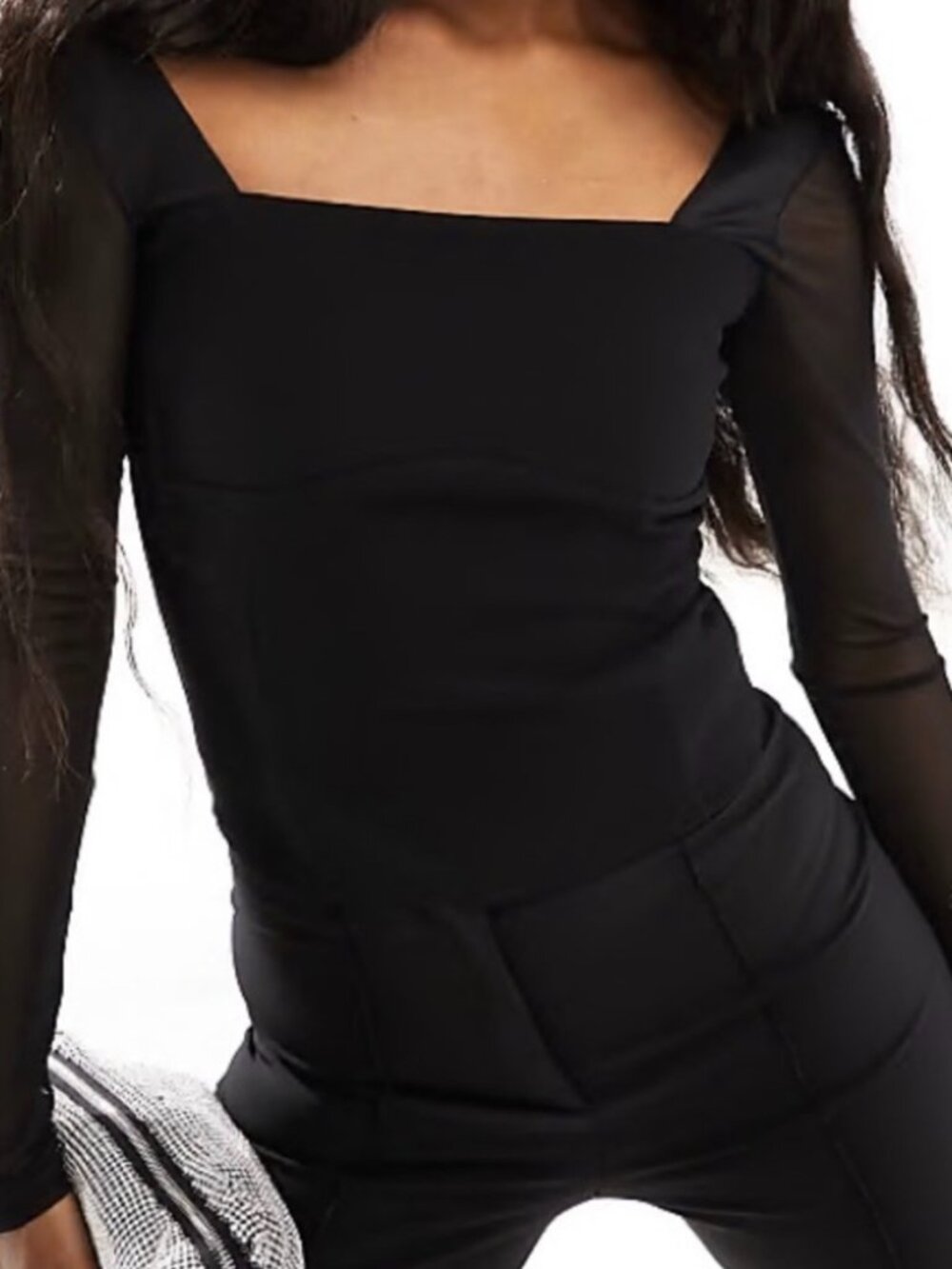 Abercrombie & Fitch Square Neck Mesh Top